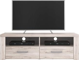 FORTE Portland TV-Unterschrank, Holzwerkstoff, Beige/Braun, 126,9 x 41 x 52 cm