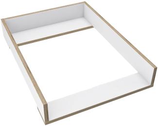 REGALIK Wickelaufsatz für Koppang IKEA 72cm x 50cm - Abnehmbar Wickeltischaufsatz für Kommode in Weiß - Abgeschlossen mit Natürlichem Sperrholz geschützt okologisches Öl