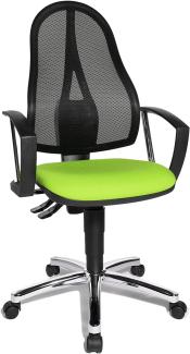 Topstar Point 60 Net, ergonomischer Bürostuhl, Schreibtischstuhl, inkl. feste Armlehnen A1, Stoff, Apfelgrün/Schwarz