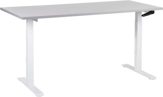 Schreibtisch grau weiß 160 x 72 cm manuell höhenverstellbar DESTIN III