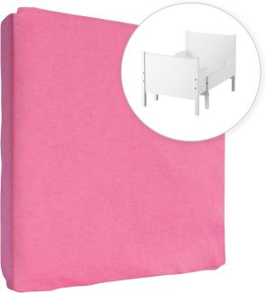 Jersey 100% Baumwolle Spannbettlaken für 130x80 cm Ausziehbare Kleinkind Baby Kinderbett Bett Matratze (Pink)