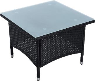 Beistelltisch Tisch aus Polyrattan, Schwarz, 58 x 58 x 45 cm