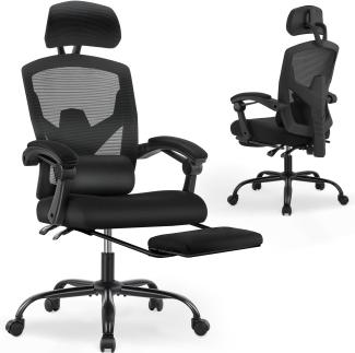 DUMOS Bürostuhl Ergonomisch EIN Schreibtischstuhl mit Komfortarmlehnen Ausgestattet mit Einer Bequemen Lendenwirbelstütze und Fußstütze Office Chair Geeignet für Zuhause