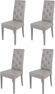t m c s Tommychairs - 4er Set Moderne Stühle Chantal für Küche und Esszimmer, robuste Struktur aus lackiertem Buchenholz Farbe Hellgrau, gepolstert und mit hellgrauem Kunstleder bezogen