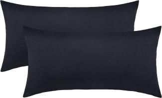 NatureMark 2er Pack Jersey Kissenbezug Kissenhülle Kissenbezüge Seitenschläferkissen Nackenkissen viele Größen und Farben ÖKO-TEX (40 x 60 cm (Nackenkissen geeignet), Schwarz)