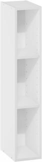Furinno Fulda 3-stufiges, platzsparendes Aufbewahrungsregal, Bücherregal, 15 cm Breite, Weiß