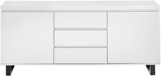 Sideboard >AUSTIN< in modern white, HWP - 166x74x40cm (BxHxT)