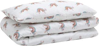 SUPERBE BEBE Kinder Bettwäsche Set - 100x135 cm Deckenbezug und 40x60 cm Kissenbezug aus Oeko-TEX zertifizierter Baumwolle - 10 Farben zur Auswahl - Für ruhige Nächte