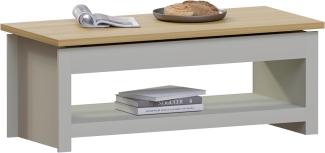 Vida Designs Arlington Couchtisch mit verschiebbarer Tischplatte, Holzwerkstoff, Grau/Eiche, H 40. 5 x W 105 x D 47 Cm