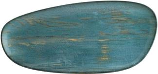 6x Servierplatten Speiseteller Porzellan Geschirr oval Türkis Blau Braun Bonna Madera Mint Vago 36cm