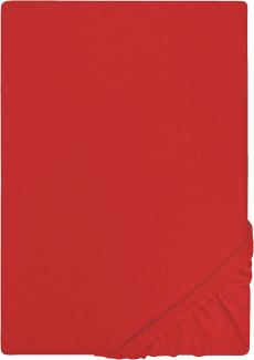 Biberna Jersey-Stretch Spannbettlaken Spannbetttuch 180x200 cm - 200x200 cm Rot