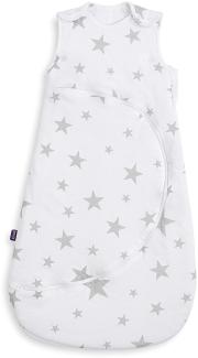 SnuzPouch Baby-Schlafsack mit Windelwechselreißverschluss (Sommer) - 0-6 Monate - 1 Tog (grau Stern)