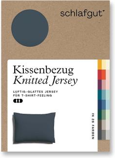 Schlafgut Knitted Jersey Bettwäsche | Kissenbezug einzeln 60x80 cm | grey-deep