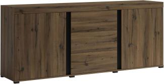 Kommode Avignon Sideboard 220x50x91cm Edeleiche schwarz