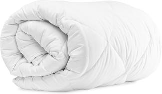 Komfortec Bettdecke 240x220 cm Ganzjahresdecke, warme Bettdecke für Allergiker, Decke Antiallergisch Blanket für 2 Personen, Weiß