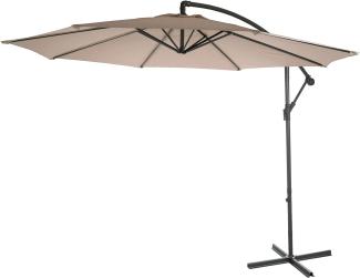 Ampelschirm Acerra, Sonnenschirm Sonnenschutz, Ø 3m neigbar, Polyester/Stahl 11kg ~ sand-beige ohne Ständer
