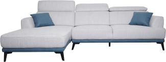 Sofa HWC-G44, Ecksofa L-Form 3-Sitzer, Liegefläche Nosagfederung Taschenfederkern verstellbar 277cm ~ links, hellgrau