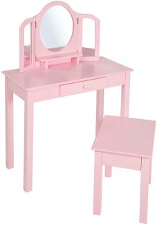 Roba Schminkset mit Hocker und klappbaren Spiegelflächen rosa