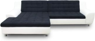 DOMO. collection Morton Ecksofa, Sofa in L-Form, Eckcouch, Polstergarnitur, 304x200x84 cm in schwarz/weiß