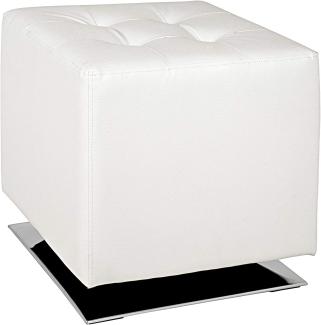 HAKU Möbel 30688 Hocker 40 x 40 x 42 cm, Chrom/weiß