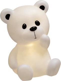 Niedliche Nachttischlampe in Form von Teddybär, weiß, 24,5 x 22 x 30 cm, Atmosphera for kids