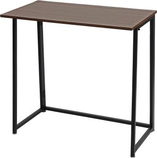 Schreibtisch HWC-K67 faltbar, Konsolentisch Klapptisch Laptoptisch Ablagetisch, 80x45cm, Metall MDF ~ schwarz braun
