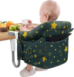 Tischsitz Faltbar Babysitz,Teglü Hochstuhl baby Faltbar Kinderstuhl mit Transportbeutel/Sicherheitsgurt für zu Hause und Reisen (6 bis 36 Monate,15 KG)