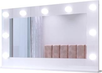 Domando Spiegel Silvi Modern für Flur Breite 110cm, LED Beleuchtung in Weiß Matt