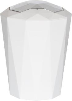 Spirella Design Kosmetikeimer "Crystal" mit Schwingdeckel 5 Liter (ØxH): 20,5 x 23 cm Weiss
