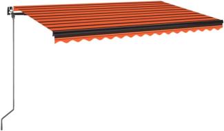 vidaXL Markise Manuell Einziehbar 400x350 cm Orange und Braun