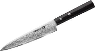 Samura DAMASCUS Universal Küchenmesser Santoku 145mm aus AUS 10 Damaststahl 61 HRC (67 Lagen) (SD-0092)
