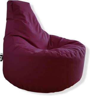 Patchhome Gamer Kissen Lounge Kissen Sitzsack Sessel Sitzkissen In & Outdoor geeignet fertig befüllt | Weinrot - Ø 75cm x Höhe 80cm - in 2 Größen und 25 Farben