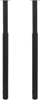 2 x Teleskopfuß Tischfuß Stützfuß Tischbein Schwarz 710 mm-1100 mm