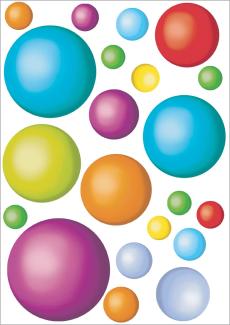 Plage Electrostatic Sticker Balls, Plastik, Colorful, 29,7 x 0,1 x 21 cm