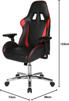 Topstar Speed Chair 2 Bürodrehstuhl, Gamingstuhl, Chefsessel, Kunstleder, Stahl-Fußkreuz, rot/schwarz