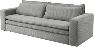 Sofa 3-Sitzer Pesaro in grau Cord Schlafsofa 244 cm