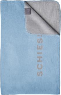 Schiesser Kuscheldecke Klara aus superweichem Baumwollmix, Farbe:Hellblau und Silber, Größe:150 x 200 cm