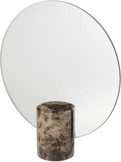 Blomus Tischspiegel PESA, Kosmetikspiegel, Spiegel, Mamor, dunkelbraun, 22 cm, 66000