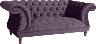 Ivette Sofa 2-Sitzer Samtvelours Purple Buche Nussbaumfarben