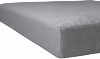 Kneer Flausch-Frottee Spannbetttuch für Matratzen bis 22 cm Höhe Qualität 10 Farbe schiefer, Größe 1
