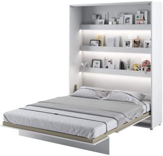 Schrankbett Bed Concept, Wandklappbett mit Lattenrost, V-Bett, Wandbett Bettschrank Schrank mit integriertem Klappbett Funktionsbett (BC-12, 160 x 200 cm, Weiß/Weiß, Vertical)