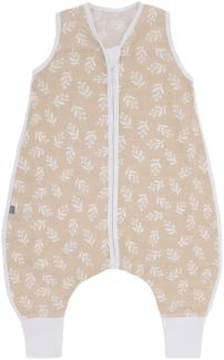 emma & noah Baby Schlafsack mit Füßen 0. 5 TOG, Musselin Schlafsack mit Beinen für den Sommer, 100% Bio-Baumwolle, OEKO-TEX Zertifiziert, Stampelsack für Neugeborene (Floral Sand, 110 cm)