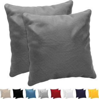 Dreamzie Kissenbezug 60 x 60 cm (Set mit 2) - 100% Jersey Baumwolle 150 g/qm Kissenbezüge -Anthrazit - Für Kissen 60 x 60 cm - Kissenhülle - Kissenbezug - Resistent und Hypoallergen