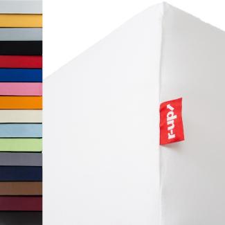 r-up Passt Spannbettlaken 90x200-100x200 bis 35cm Höhe viele Farben 100% Baumwolle 130g/m² Oeko-Tex stressfrei auch für hohe Matratzen (Weiss)