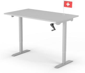 manuell höhenverstellbarer Schreibtisch EASY 140 x 80 cm - Gestell Grau, Platte Grau