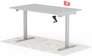 manuell höhenverstellbarer Schreibtisch EASY 140 x 80 cm - Gestell Grau, Platte Grau