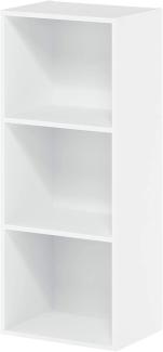 Furinno offenes Bücherregal, mit 3 Fächern, Holz, Weiß, 30. 5 x 23. 6 x 80 cm