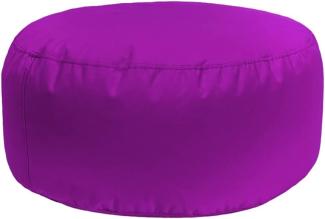 Bruni Pouf Sitzhocker L in Violett – runder Sitzpouf, Indoor und Outdoor als Fußhocker, Yoga-Sitzkissen, Meditationskissen geeignet