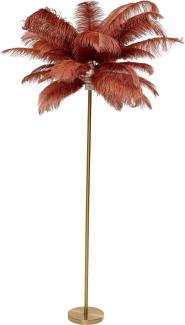 Kare Design Stehleuchte Feather Palm Rusty, Rot, 165cm, Stehlampe für Wohnzimmer, Bodenlampe, Dekoleuchte, Leuchtmittel nicht inklusiv