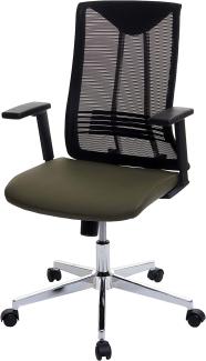 Bürostuhl HWC-J53, Drehstuhl Schreibtischstuhl, ergonomisch Kunstleder ~ olivgrün